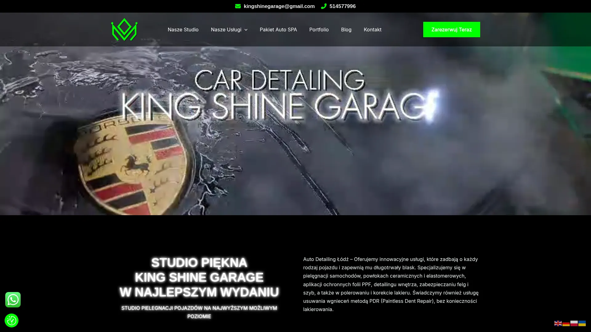 Strona kingshinegarage.pl